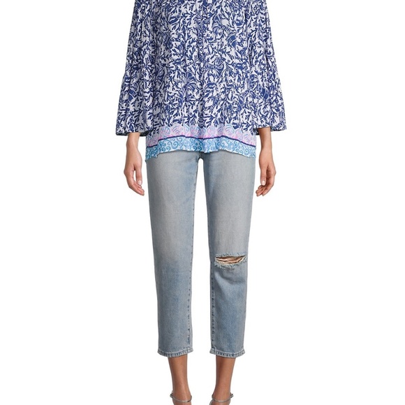Lilly Pulitzer Nevie Top Krillin It Navy Size XS - Picture 3 of 4